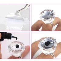 انگشتری مژه جای چسب کریستالی چسب کاشت مژه